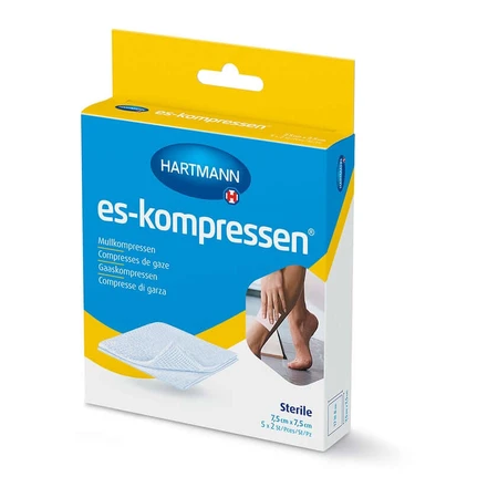 ES-KOMPRESSEN gauze pads sterile 7.5x7.5 cm 8-ply 17-thread 5X2 pcs.