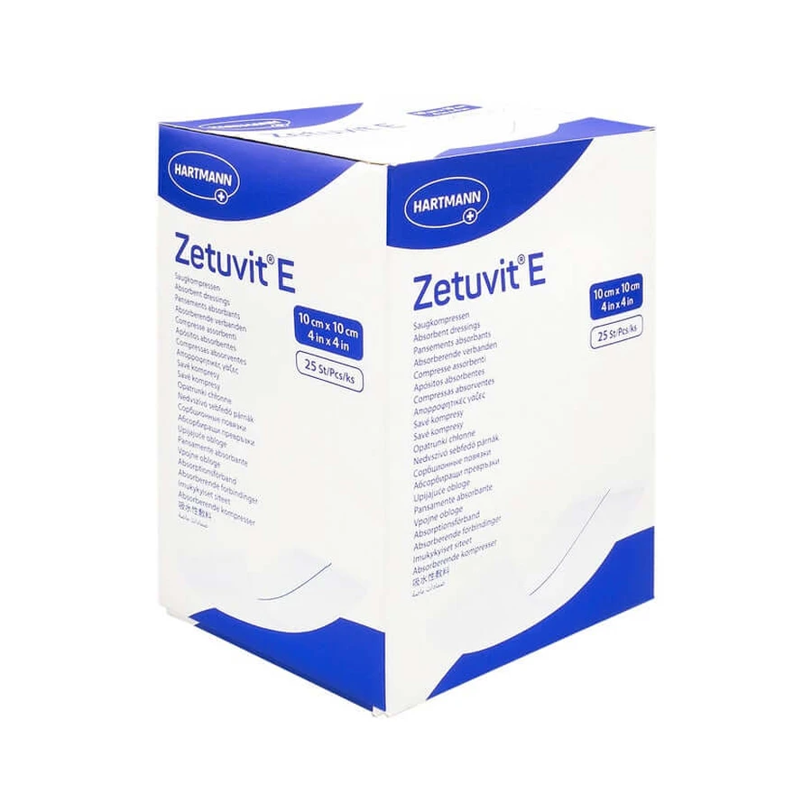 Tampoane absorbante Zetuvit E sterile 10x10 cm 25 buc.