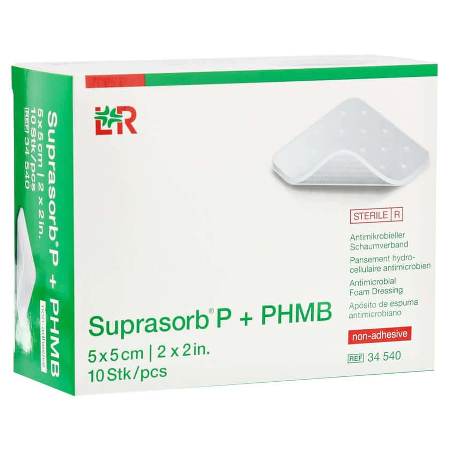 Suprasorb P+phmb schuimverband 5x5 cm 10 st.