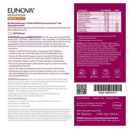 EUNOVA MENOPAUSE MENTAL ACTIVE 30 szt.: ceny i cechy