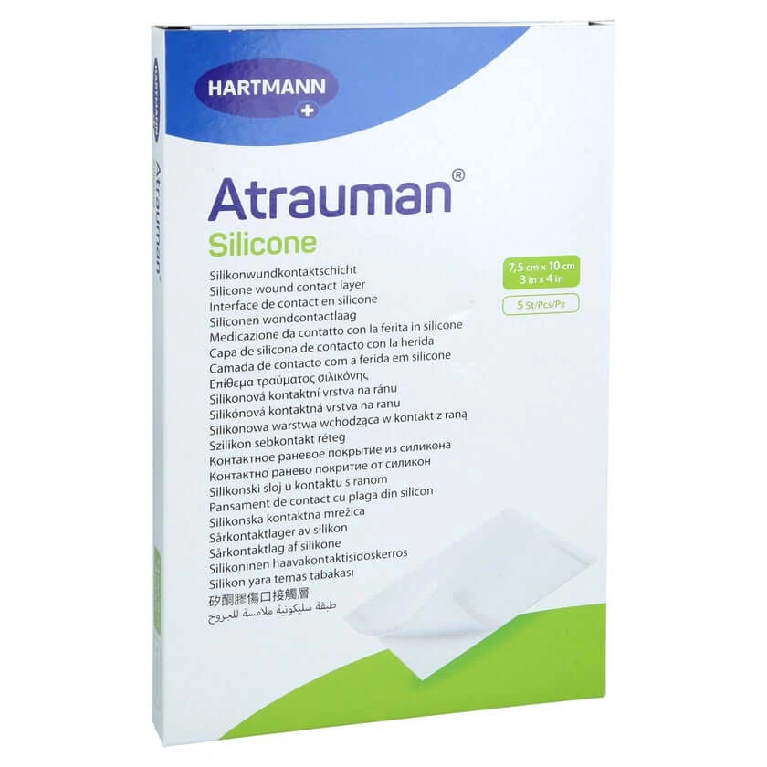 Atrauman Silicone Steril 7,5x10 cm Kompr 5 St