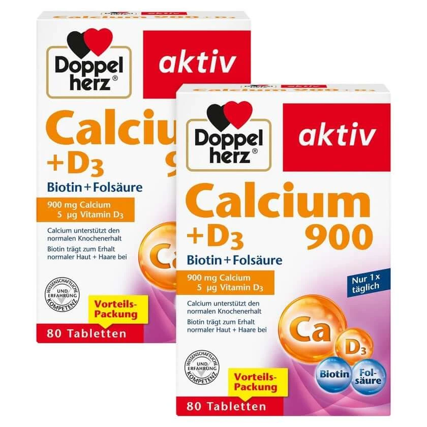 Doppelherz Calcium 900+d3 Tabletten 2X80 St