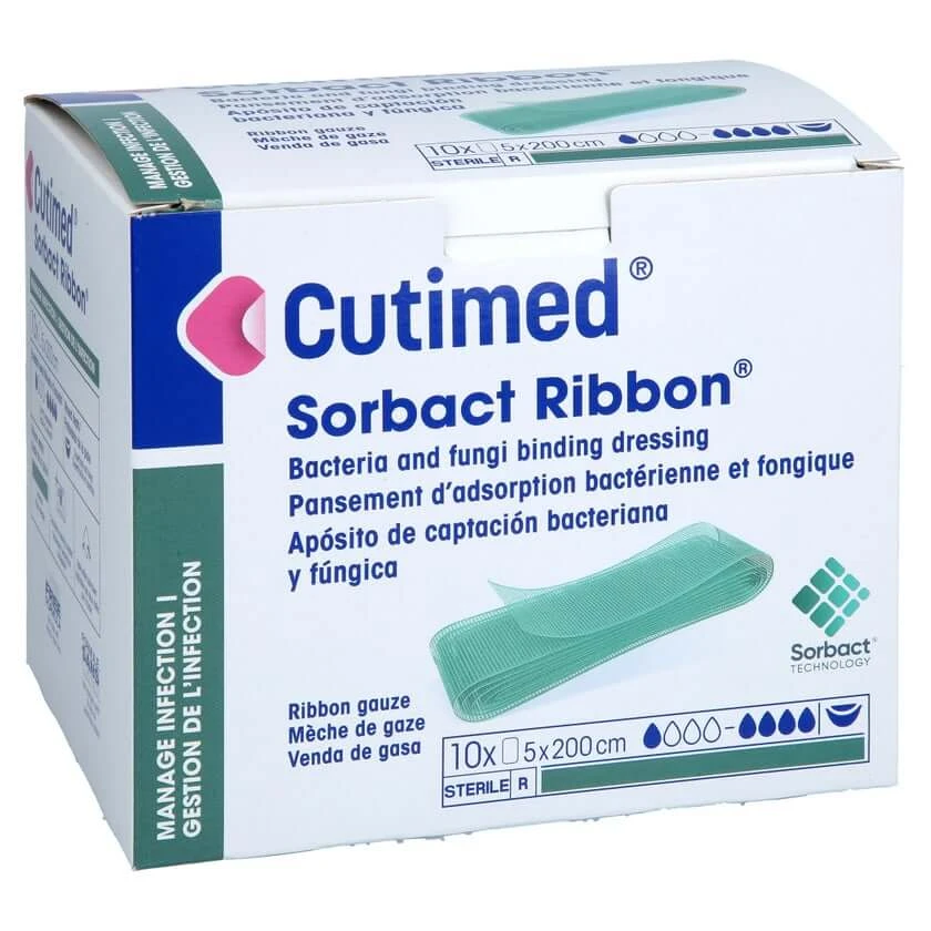 Cutimed Sorbact Tamponaden Ribbon 5x200 Cm 10 St