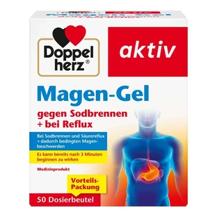 Gel pentru stomac cu inimă dublă împotriva arsurilor la stomac + reflux 50X10 ml