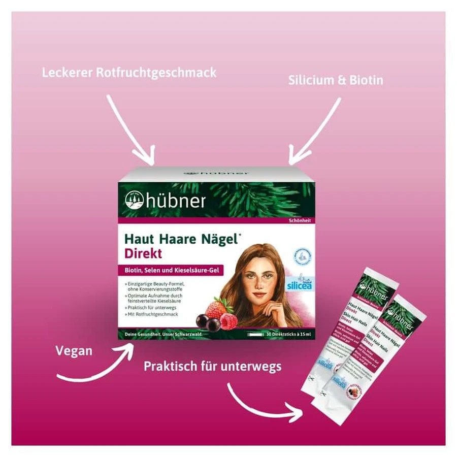 HÜbner Skin Hair Nails Direct Red Fruit Liquid. 30X15 ml