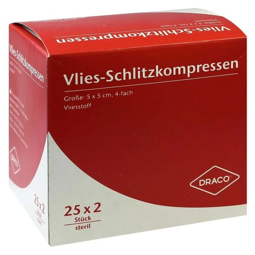 Schlitzkompressen Vlies 5x5 cm steril 4f 25X2 St