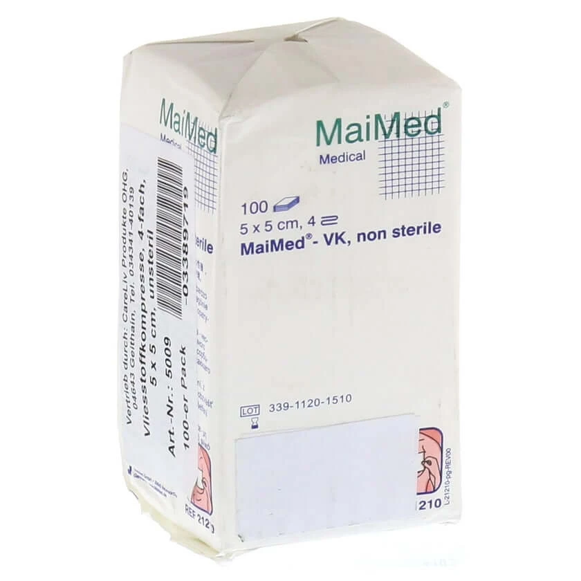 Vliesstoff-kompressen Unsteril 5x5 cm 4f 100 St