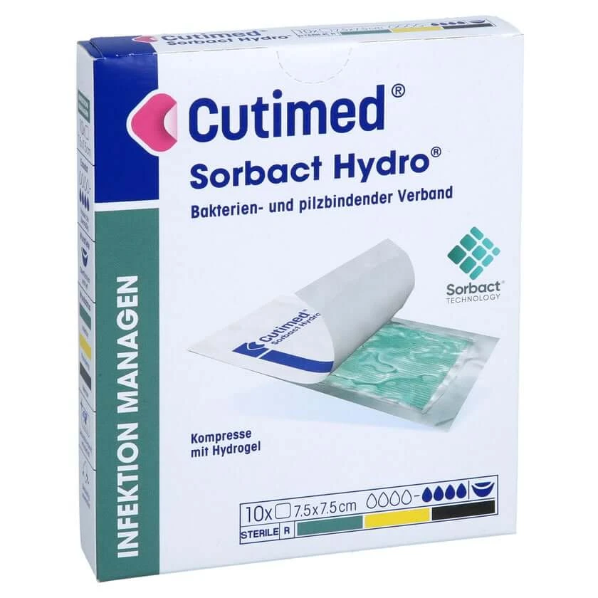 Cutimed Sorbact Gel Kompressen 7,5x7,5 c 10 St