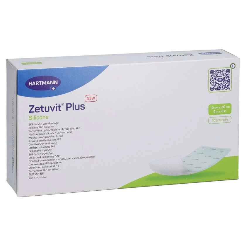 Zetuvit Plus Silicone Steril 10x20 Cm 10 St