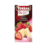 Weiße Schokolade mit zucker- und glutenfreien Erdbeeren 75g TORRAS