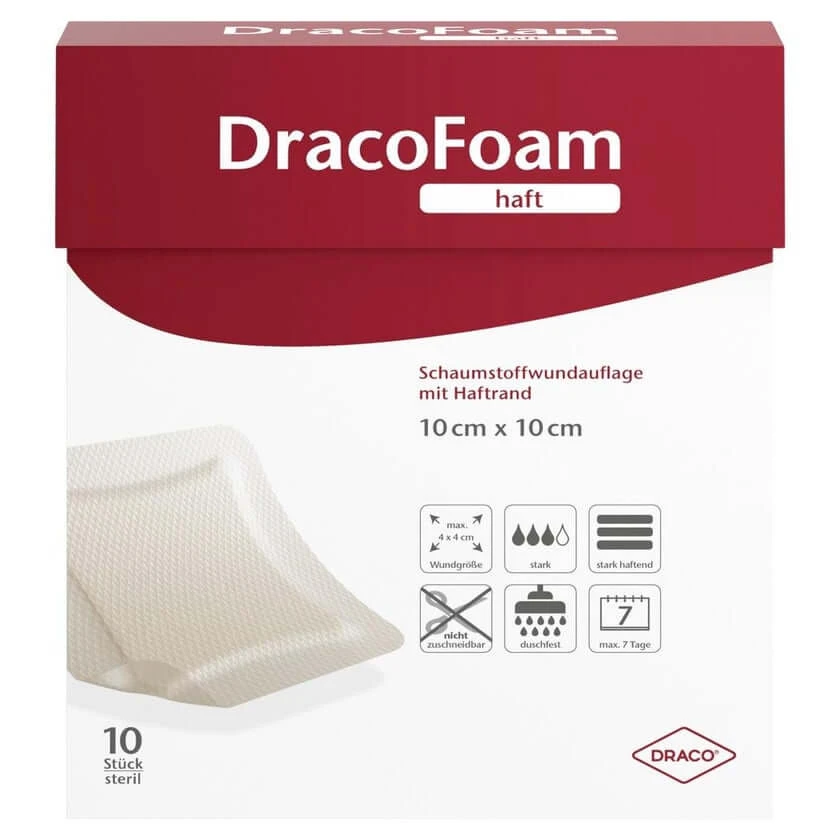 Dracofoam Haft Schaumstoff Wundaufl.10x1 10 St