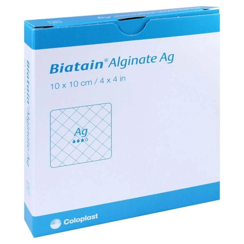 Biatain Alginate Ag Kompressen 10x10 cm 10 St