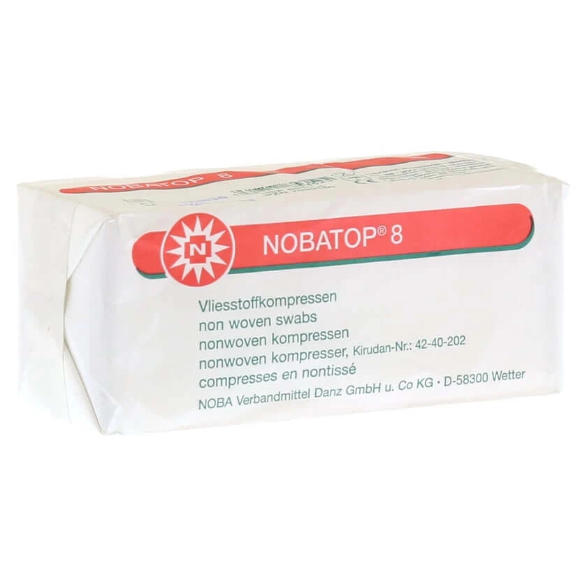 Noba Nobatop 8 Vliesstoffkompressen unsteril vierfach gelegt, 5 x 5 cm, 100 Stück 100 St
