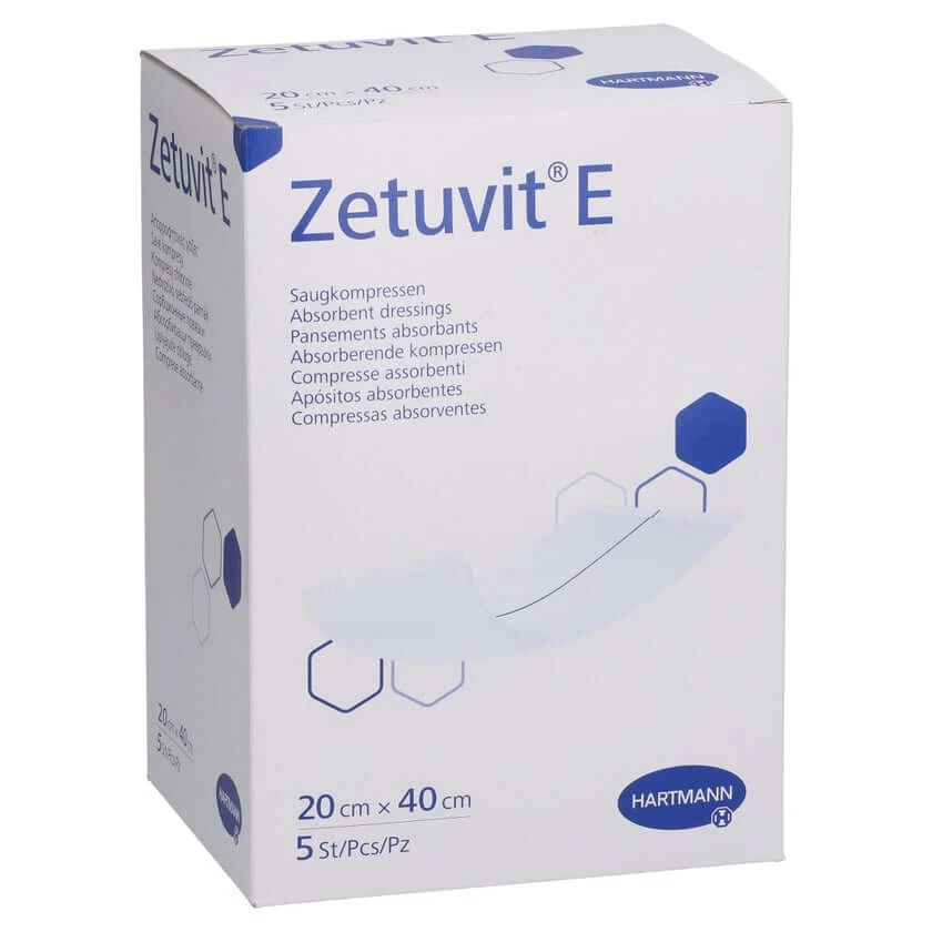 Zetuvit E Saugkompressen steril 20x40 cm 5 St