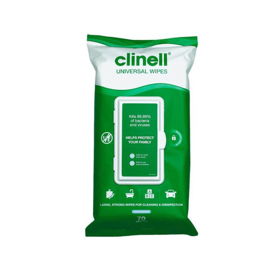 Clinell servetele umede dezinfectante (verde) x 70 buc