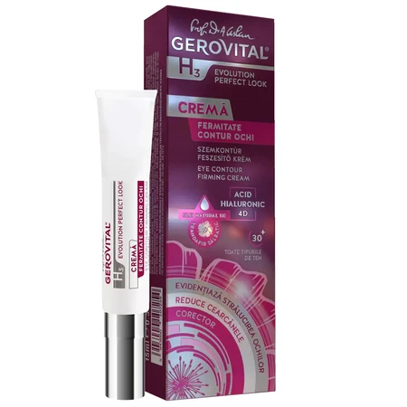 Crema fermitate contur ochi Gerovital H3 Evolution Perfect Look, 15 ml, Farmec