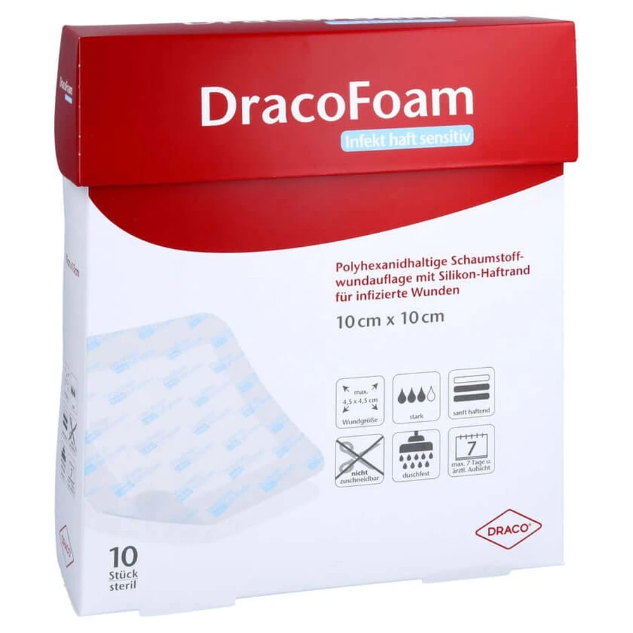 Dracofoam Infekt haft sensitiv Wundauf.1 10 St: ceny i cechy
