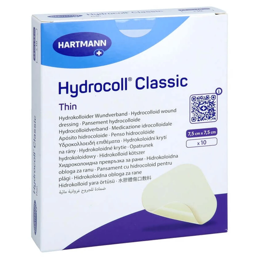 Apósito fino Hydrocoll Classic 7.5x7.5 Cm 10 uds.