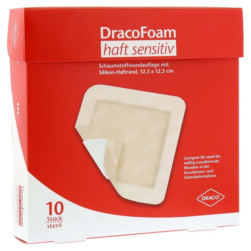 Dracofoam Haft Sensitiv Schaumst.Wund.12 10 St