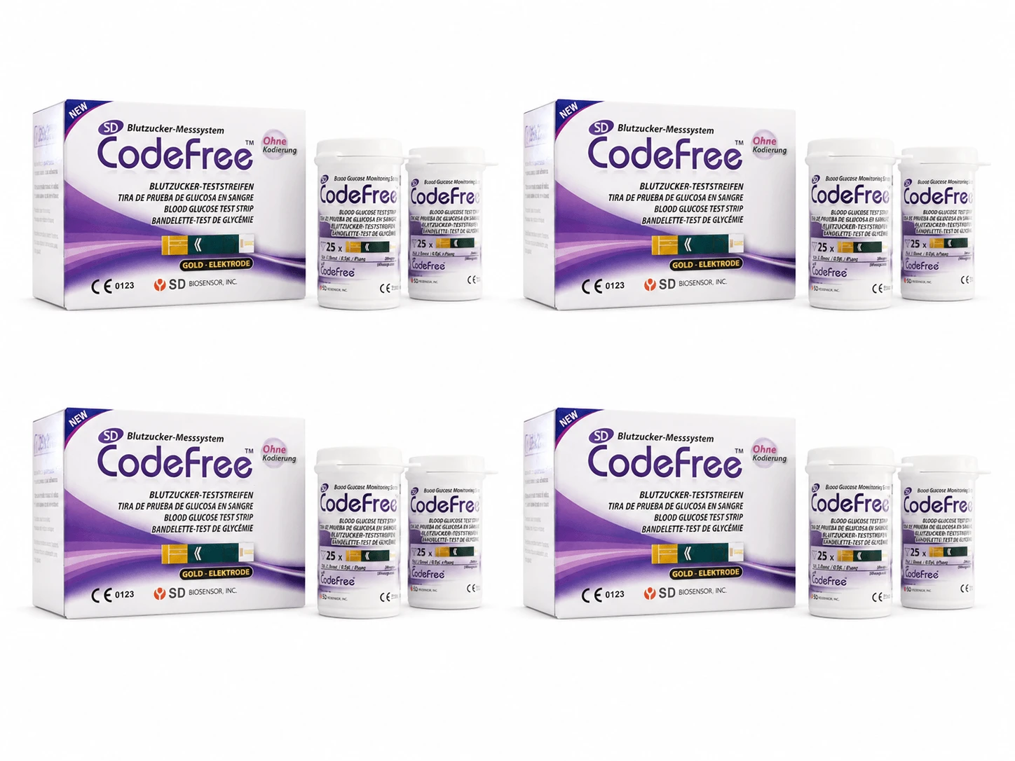 CodeFree Blutzuckerteststreifen, 4 x 50 Streifen, D&G Group
