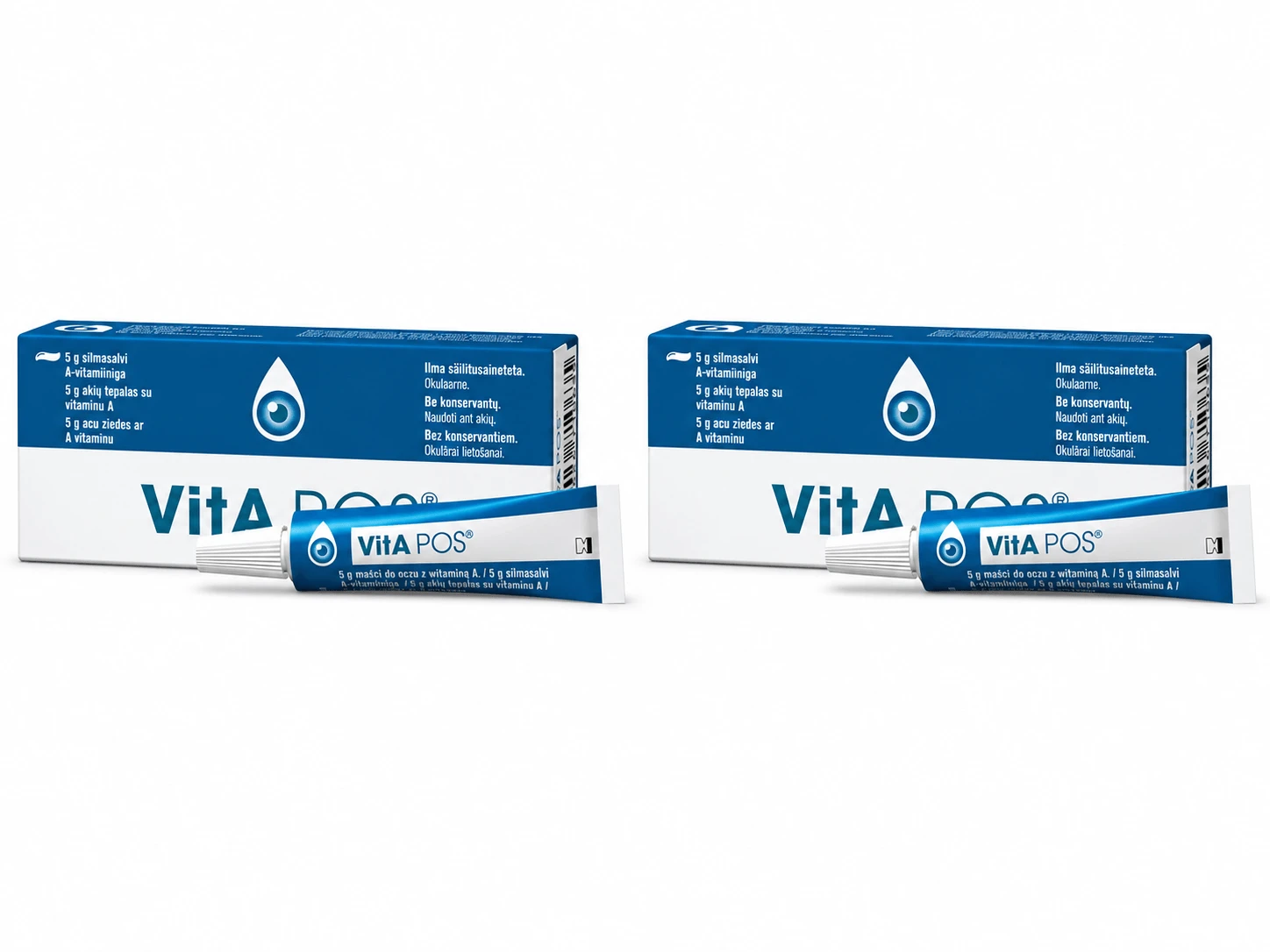 Vita pos, Augensalbe, ohne Konservierungsstoffe, 2 × 5 g