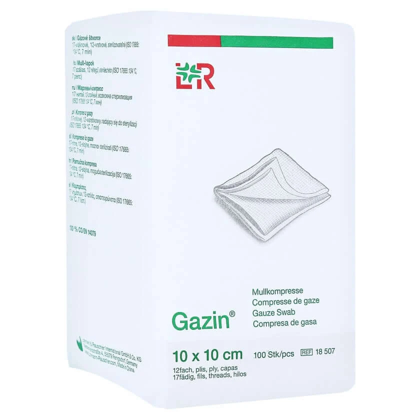 Gazin Mullkompressen 10x10 cm unsteril 12fach 100 St