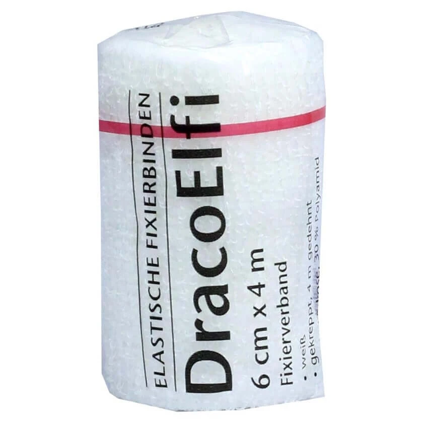 Dracoelfi Elastische Fixierbinde 6cmx4m gekreppt 1 St