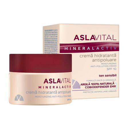 Crema hidratanta antipoluare SPF 10 Aslavital, 50 ml, Farmec