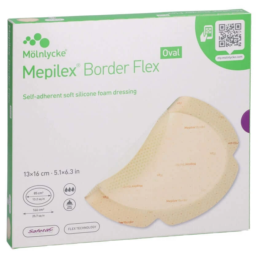 Mepilex Border Flex Schaumverb.haft.13x16 Cm Oval 5 St