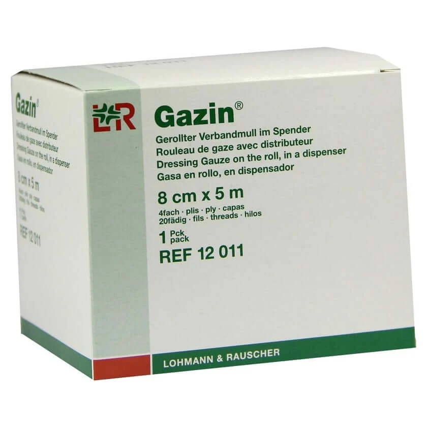 Gazin Verbandmull 8 cmx5 m 4fach gerollt 1 St