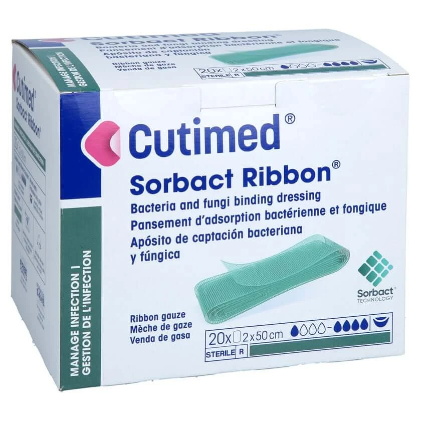 Cutimed Sorbact Tamponaden 2x50 cm 20 St
