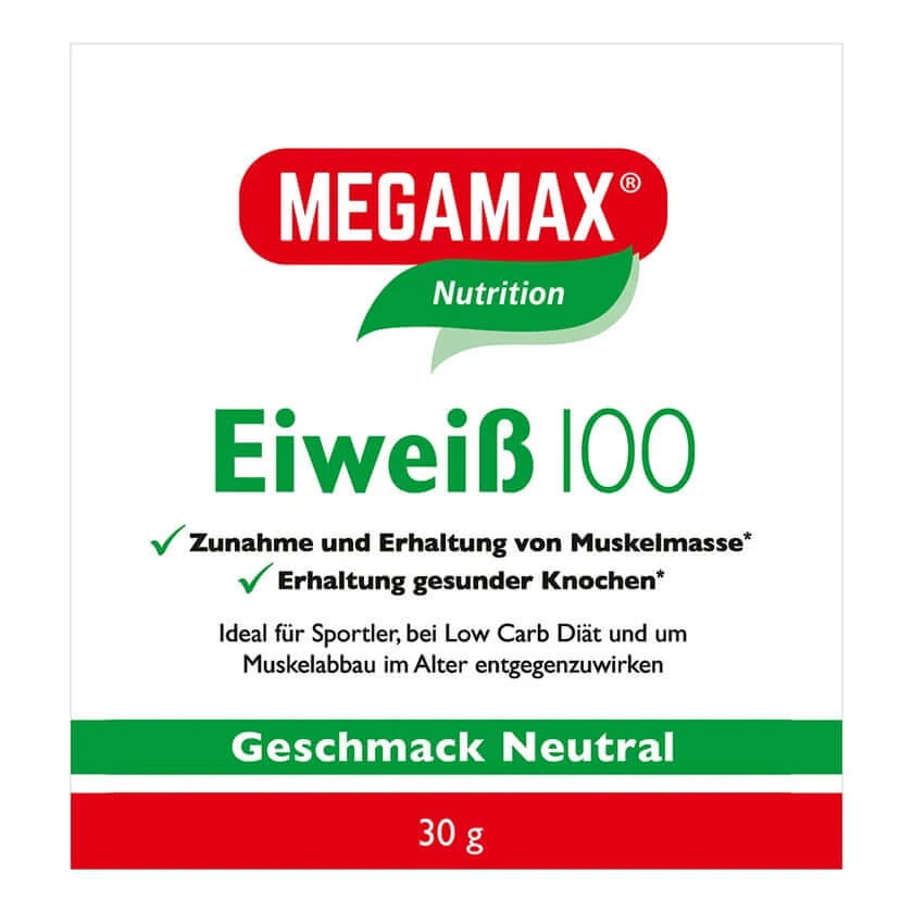 MEGAMAX Einzelportionen Eiweiss 100 NEUTRAL 30 g