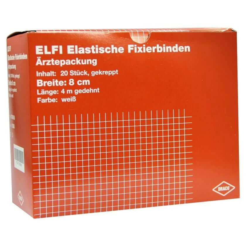 Dracoelfi Elastische Fixierbinde 8cmx4m gekreppt 20 St
