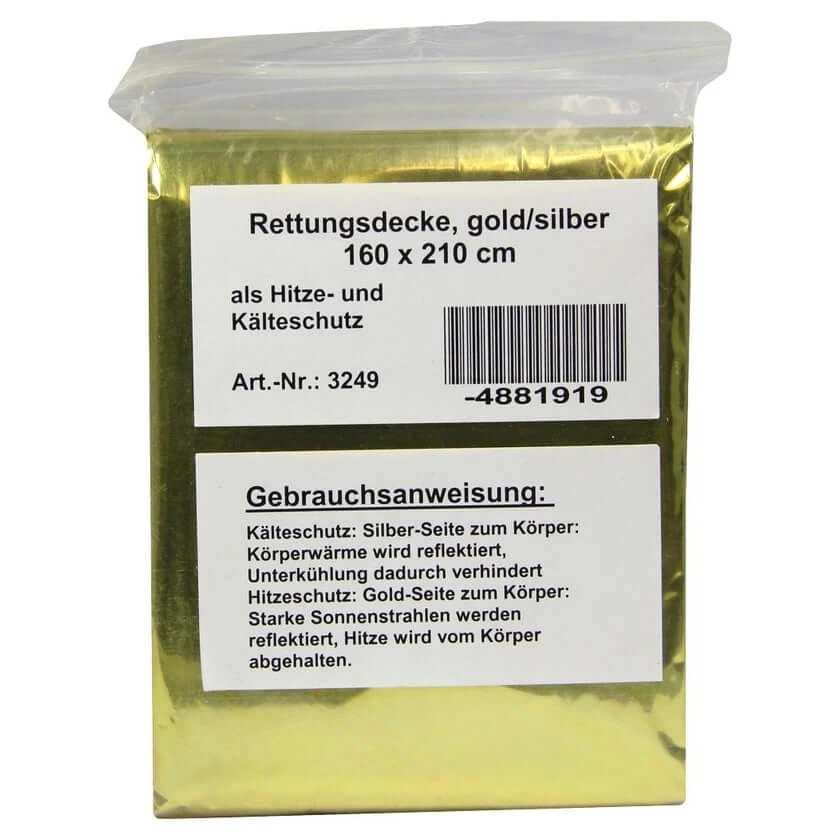 Rettungsdecke 160x210 cm gold/silber 1 St