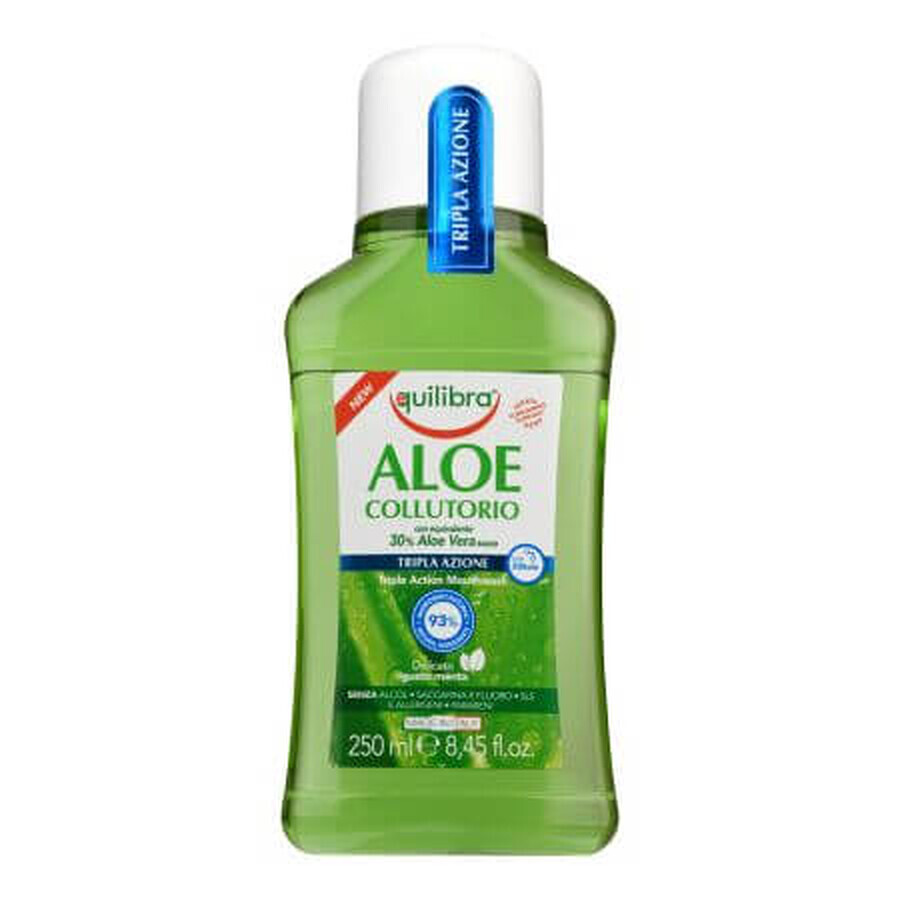 Apa de gura cu tripla actiune Aloe, 250 ml, Equilibra