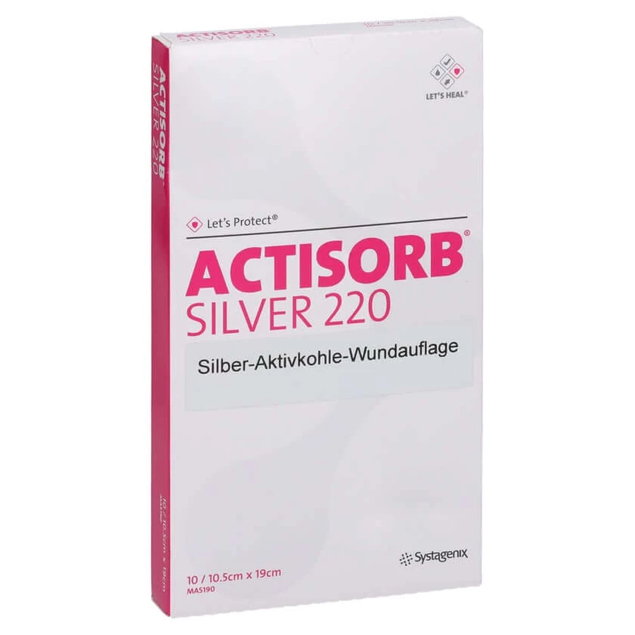 Actisorb 220 Silver 10,5x19 cm sterylny Ko 10 szt.: ceny i cechy