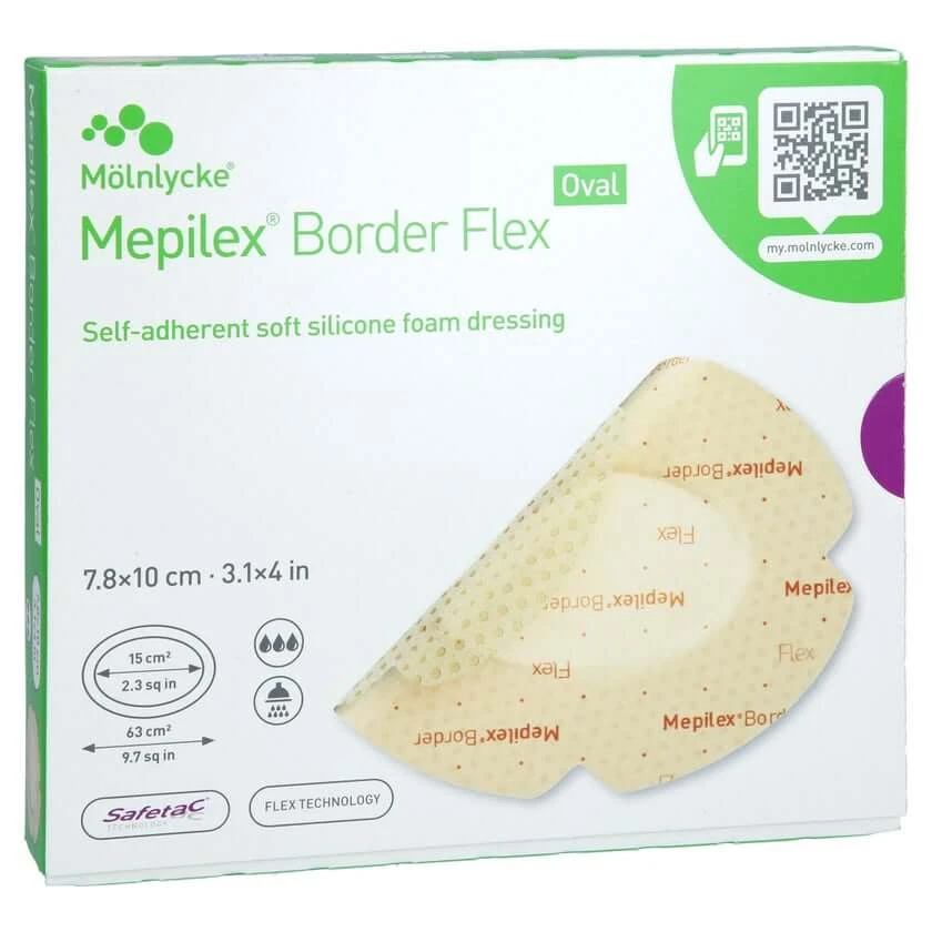 Mepilex Border Flex Schaumverb.haft.7,8x10 Cm Oval 5 St