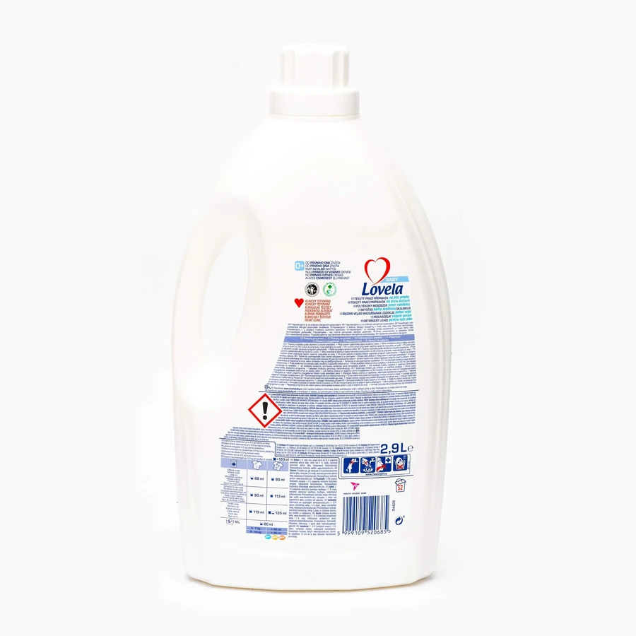 Weißes Flüssigwaschmittel, 2,9 Liter, Lovela Baby