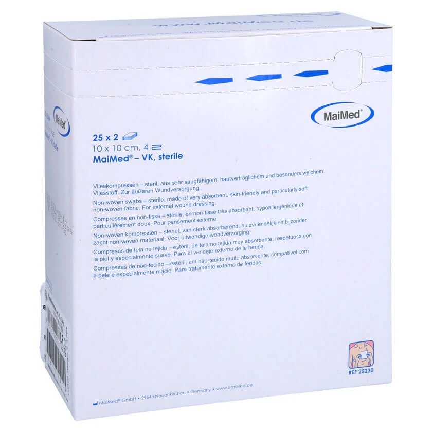 Vliesstoff-kompressen Steril 10x10 cm 4f 25X2 St
