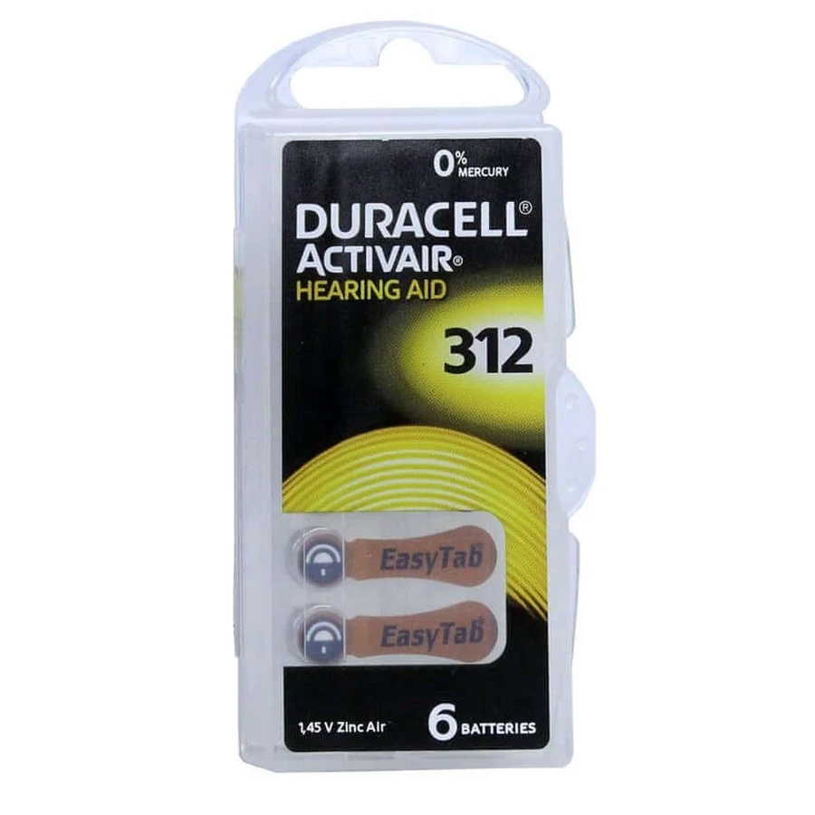 Batterie per apparecchi acustici Duracell 312 6 pz.