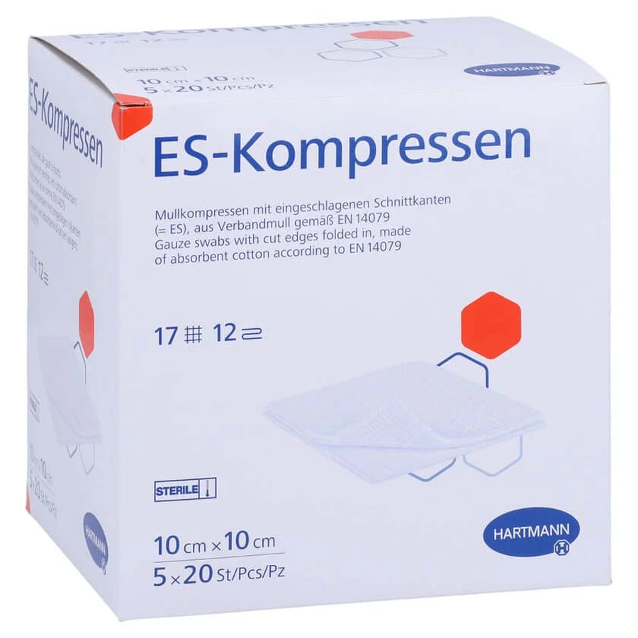 Es-comprese sterile 10x10 cm pachet vrac 5X20 buc