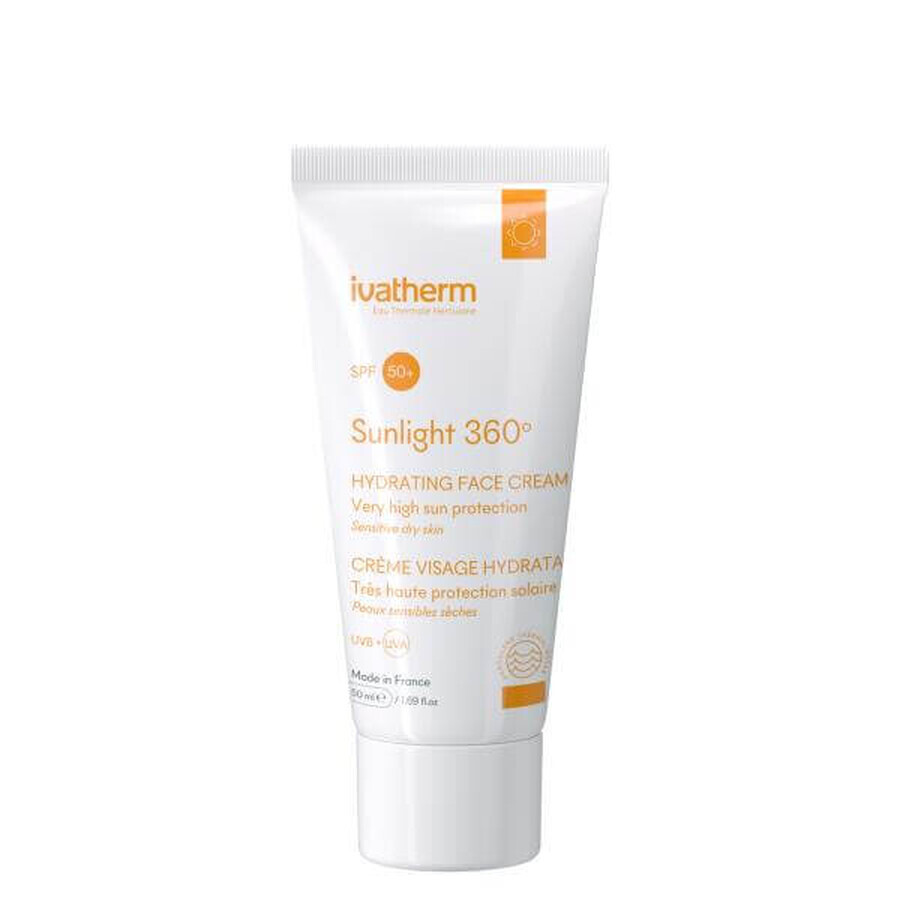 Feuchtigkeitsspendende Gesichtscreme mit Sonnenschutz SPF 50+ Sunlight, 50 ml, Ivatherm