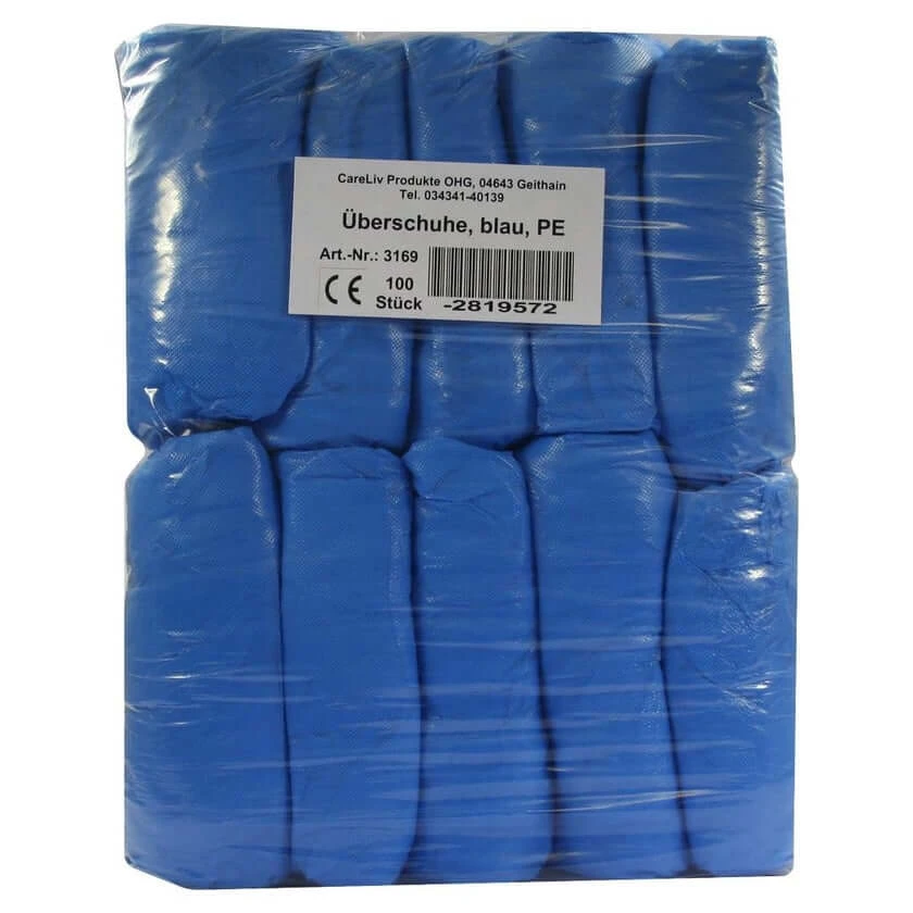Überschuhe Einmal Kunststoff blau 100 St