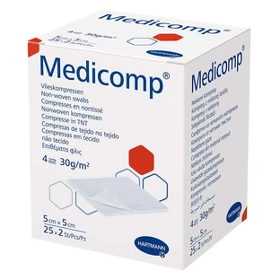 Medicomp Compresă din tifon sterilă 5x5 cm, cu 4 straturi, 25 x 2 buc.