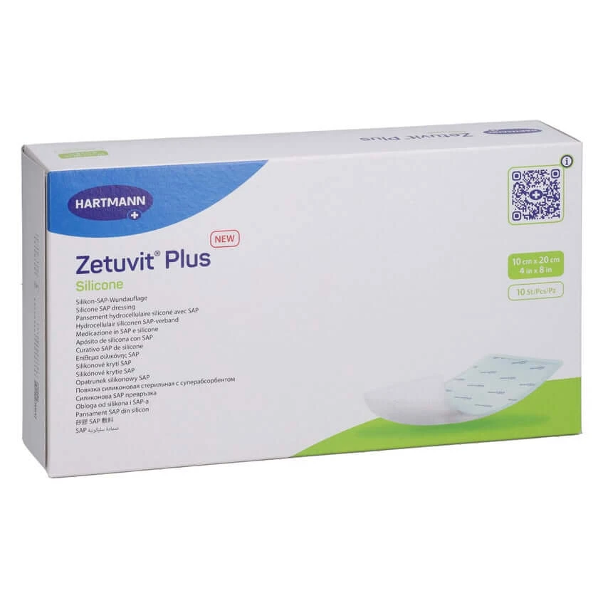 Zetuvit Plus Silicone steril 10x20 cm 10 St