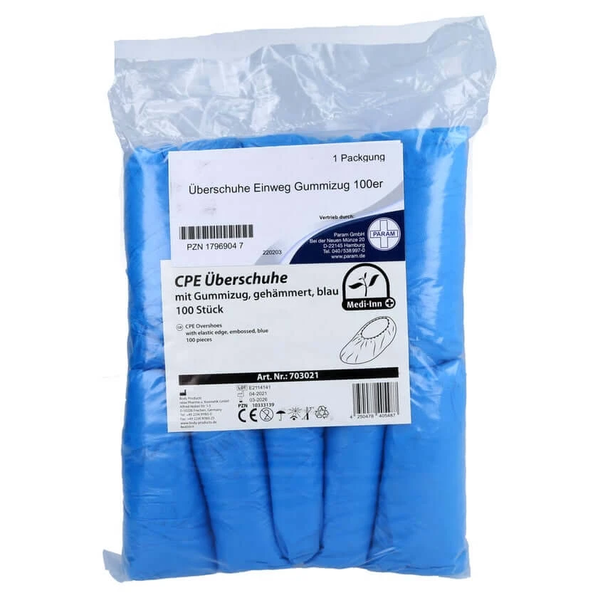 Überschuhe Einweg CPE m.Gummizug blau 100 St