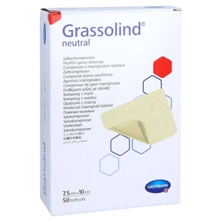 Compresses à base de pommade Grassolind, 7,5 x 10 cm, boîte de 50