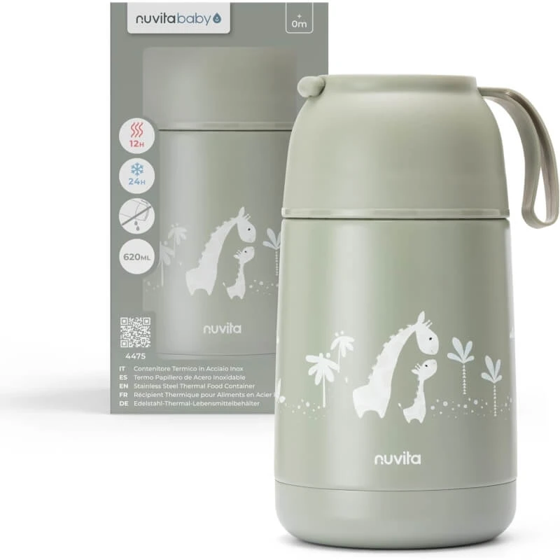 Nuvita Thermos – 2-Liter-Edelstahl-Lebensmittelbehälter – grün
