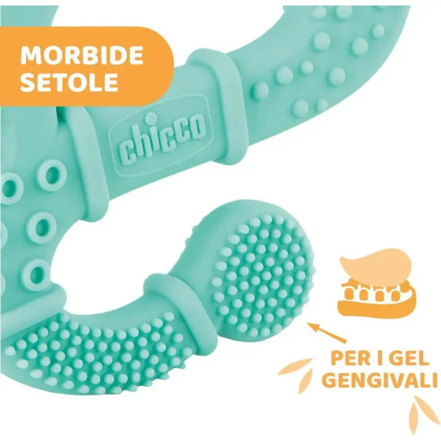 Chicco Soft Iguana - Mordedor de silicona - Azul claro