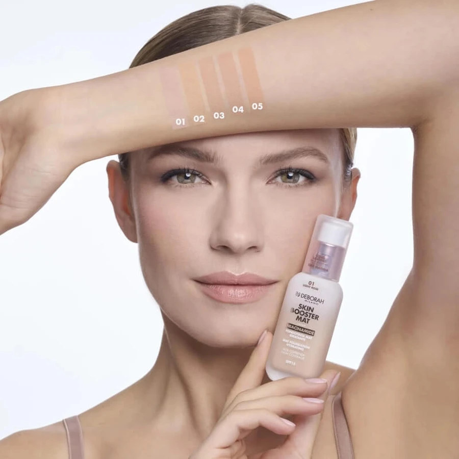 Deborah Skin Booster Matte SPF 15 – Nawilżający podkład matujący – nr 05 Tan: ceny i cechy